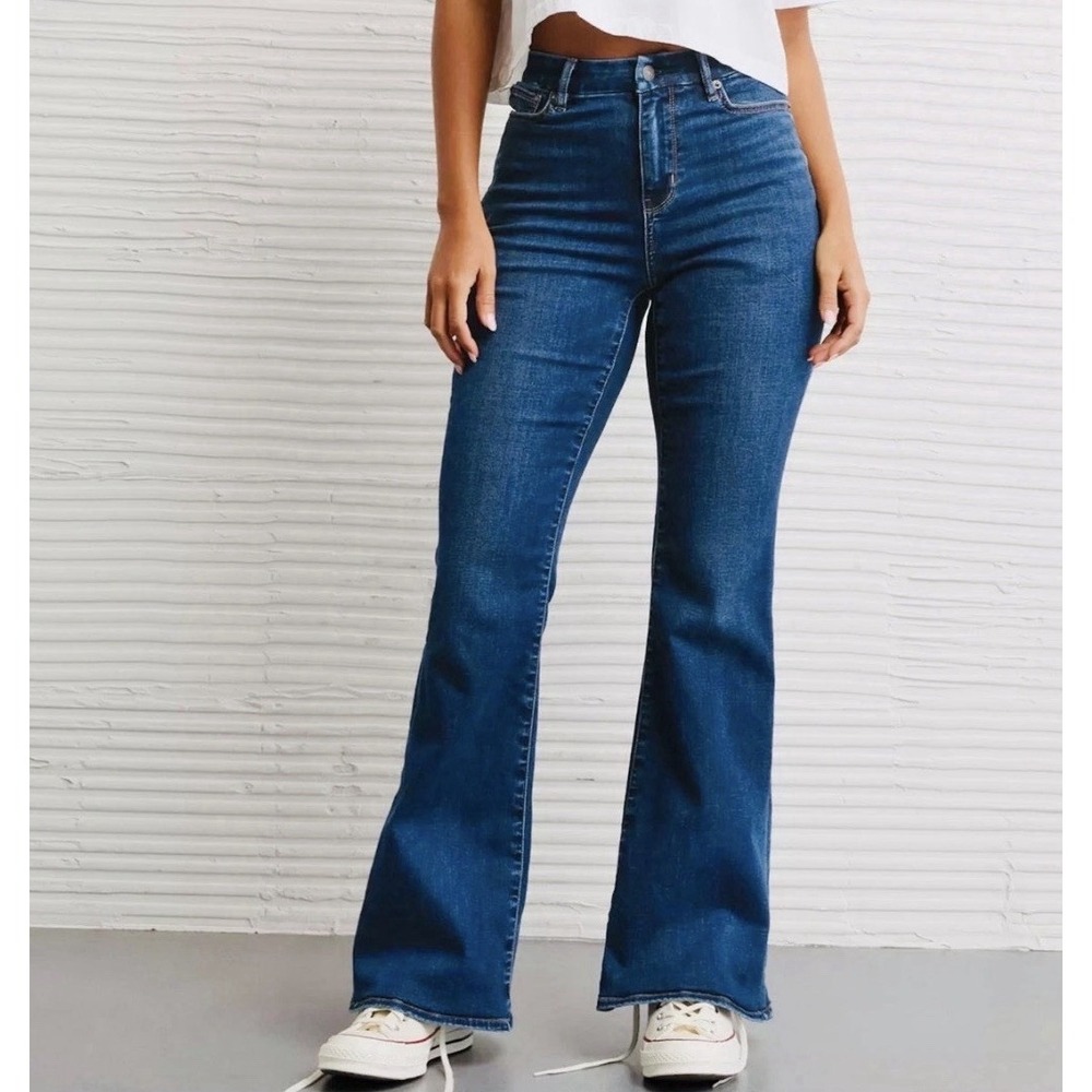 American Eagle Jeans Women's Size 0 Regular Curvy Super Hi Rise Flare NWT